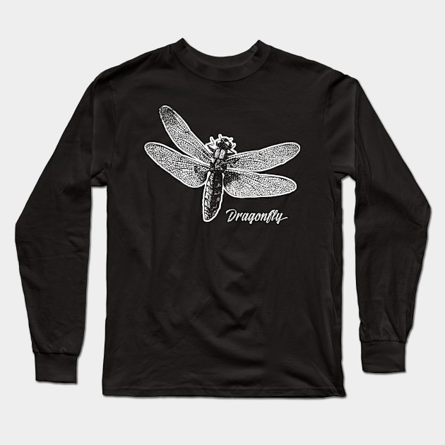 Dragonfly Vintage Design Insect Dragon Fly Wings Nature Long Sleeve T-Shirt by strongsimple